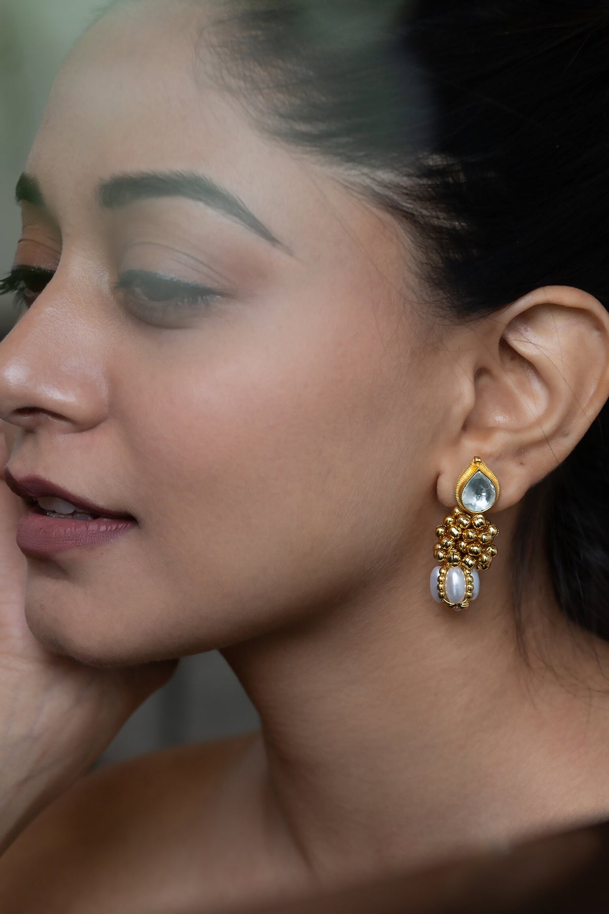 Pearls & Kundan Embellished Earrings 