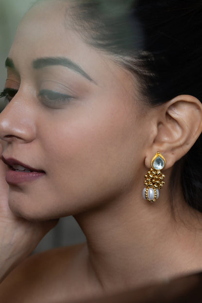 Pearls & Kundan Embellished Earrings 