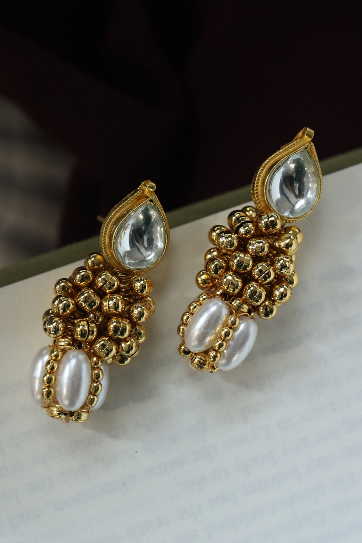 Pearls & Kundan Embellished Earrings 