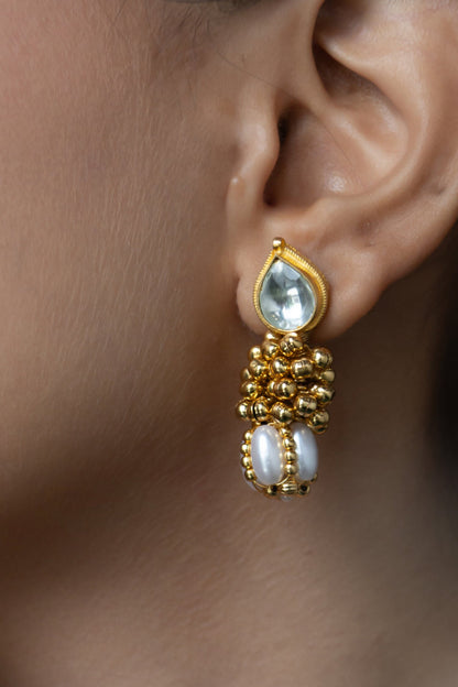 Pearls & Kundan Embellished Earrings 