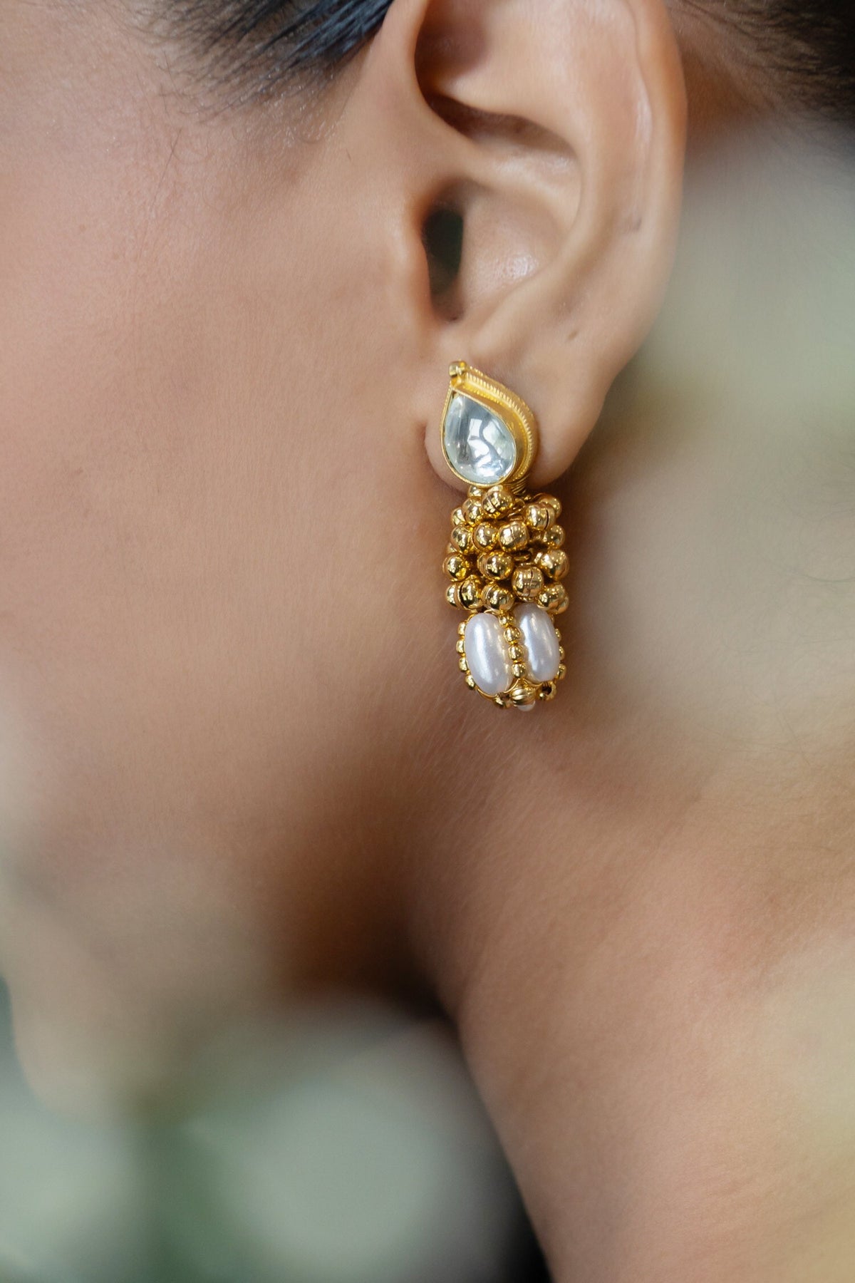 Pearls & Kundan Embellished Earrings 
