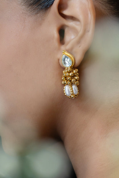 Pearls & Kundan Embellished Earrings 