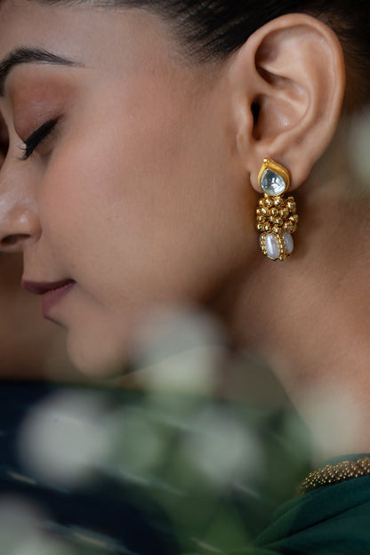 Pearls & Kundan Embellished Earrings 