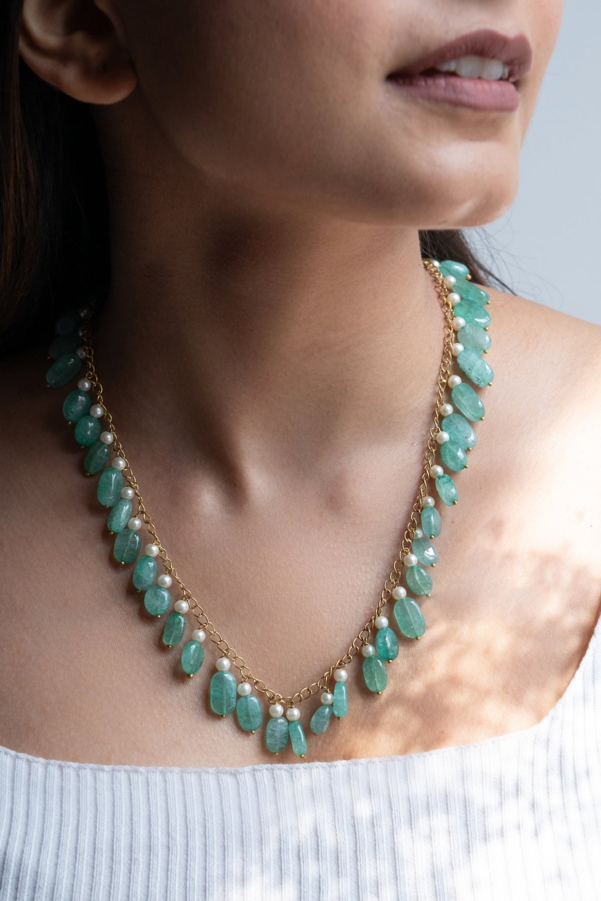 Agate Stones Embellished Necklace 