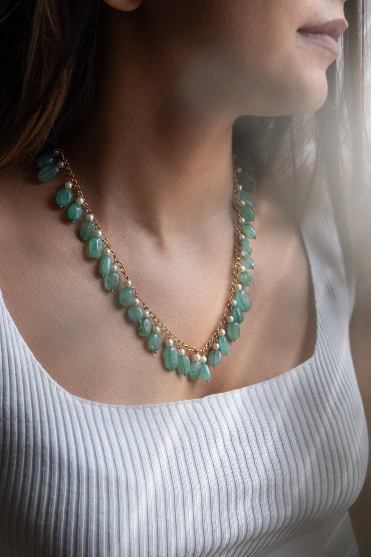 Agate Stones Embellished Necklace 