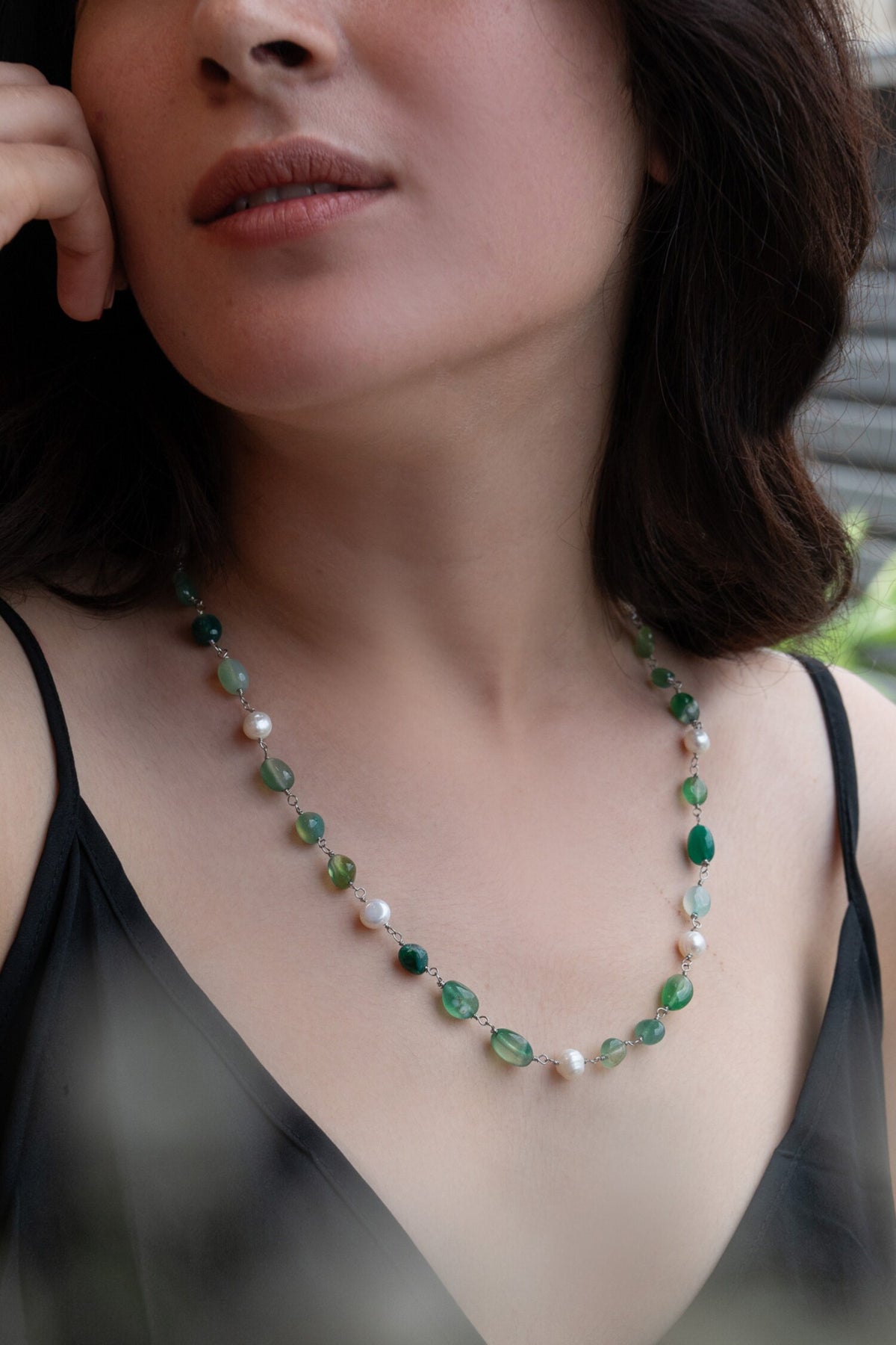 Natural Stones Embellished Necklace 