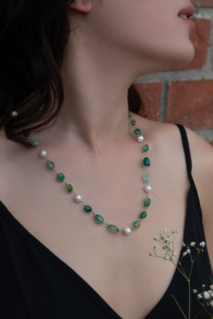 Natural Stones Embellished Necklace 