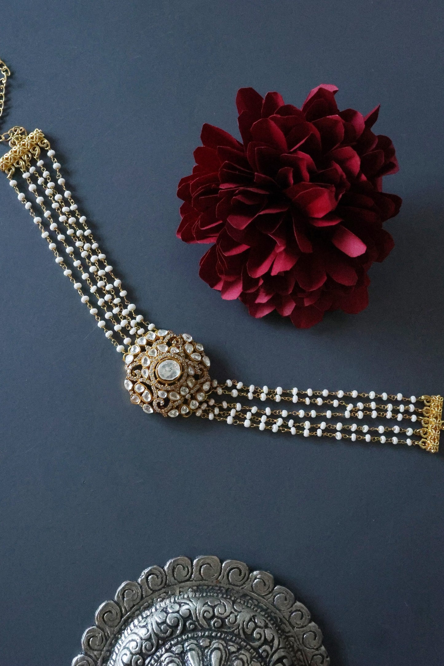 Polki Embellished Choker Necklace 