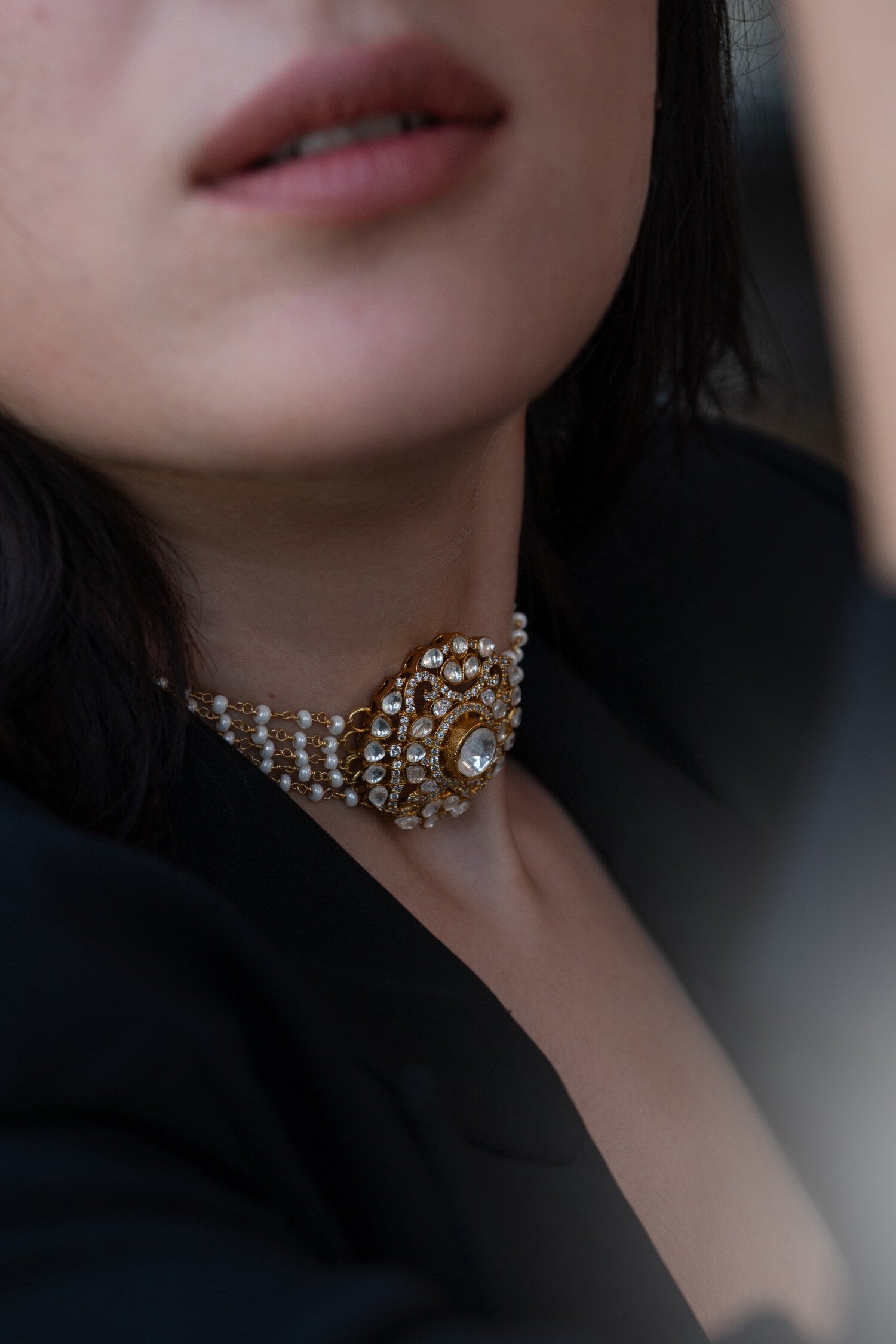 Polki Embellished Choker Necklace 