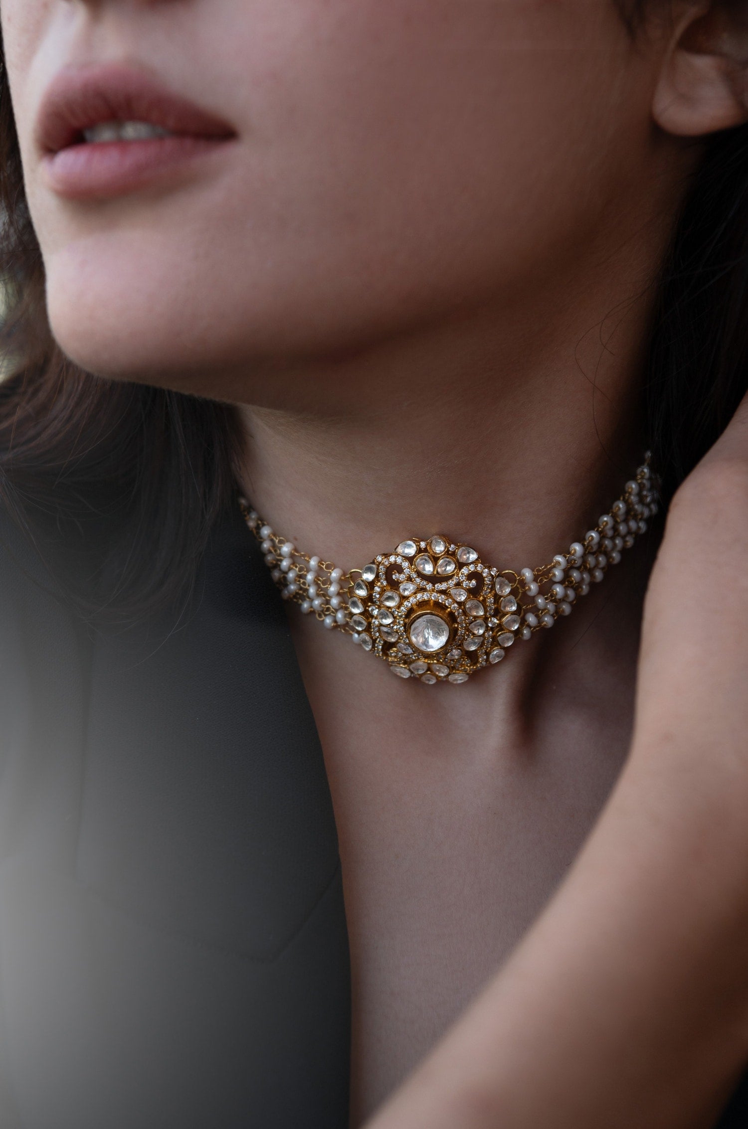 Polki Embellished Choker Necklace 