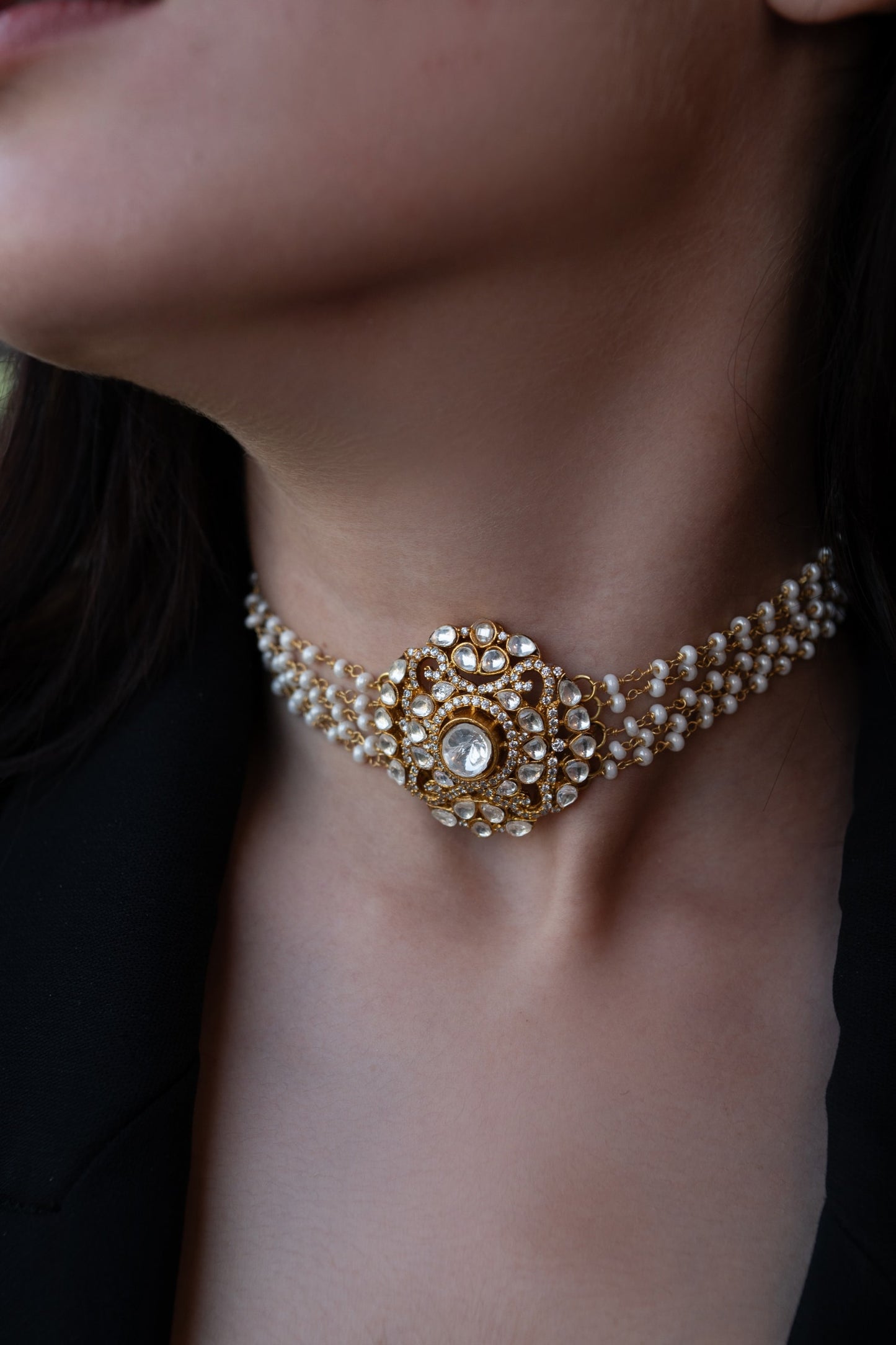 Polki Embellished Choker Necklace 