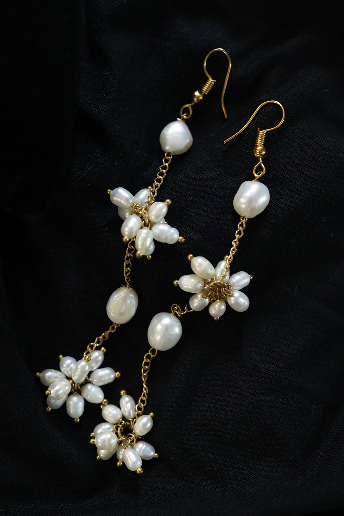 Pearl Embellished Dangler Earrings 
