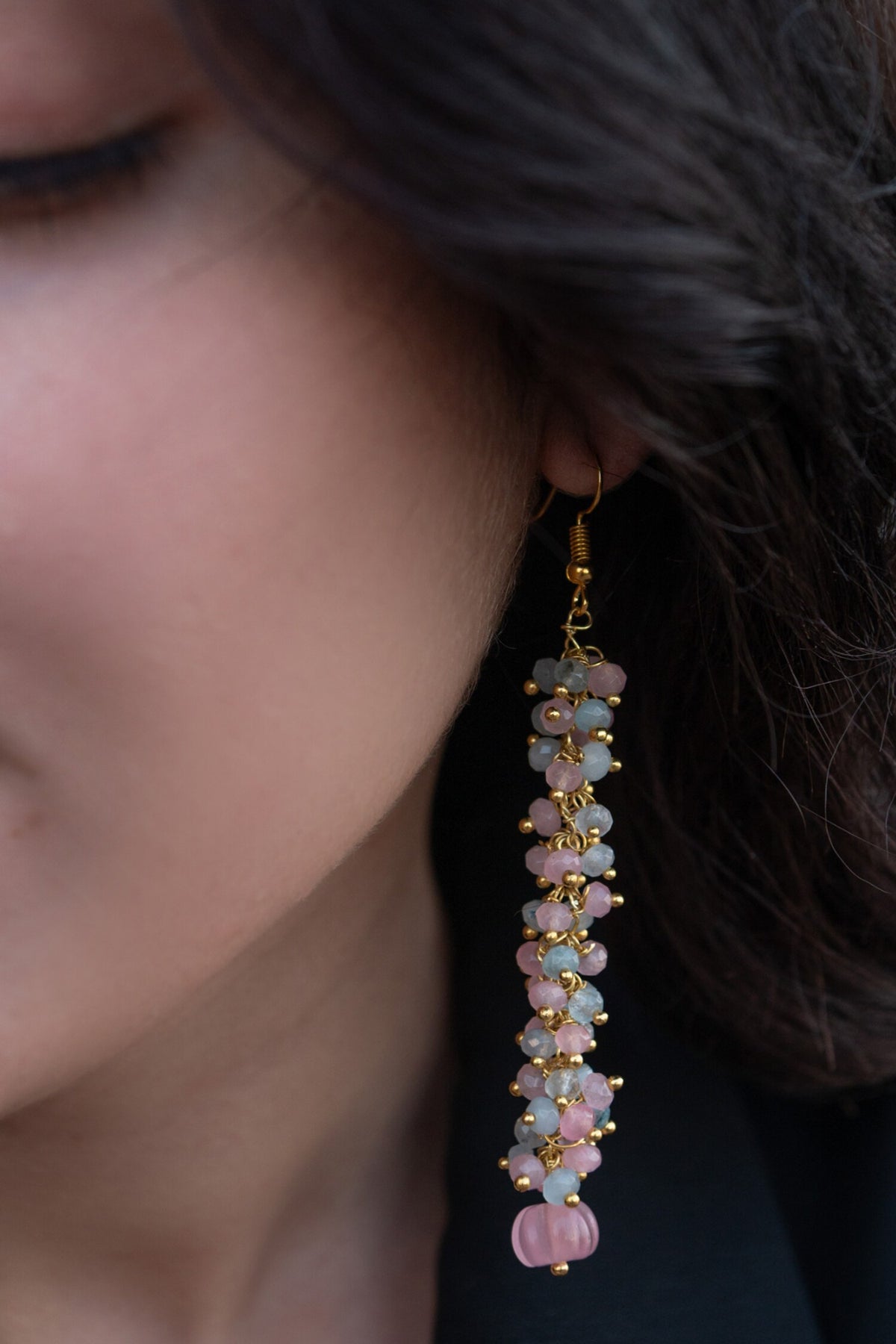 Stone Embellished Dangler Earrings 