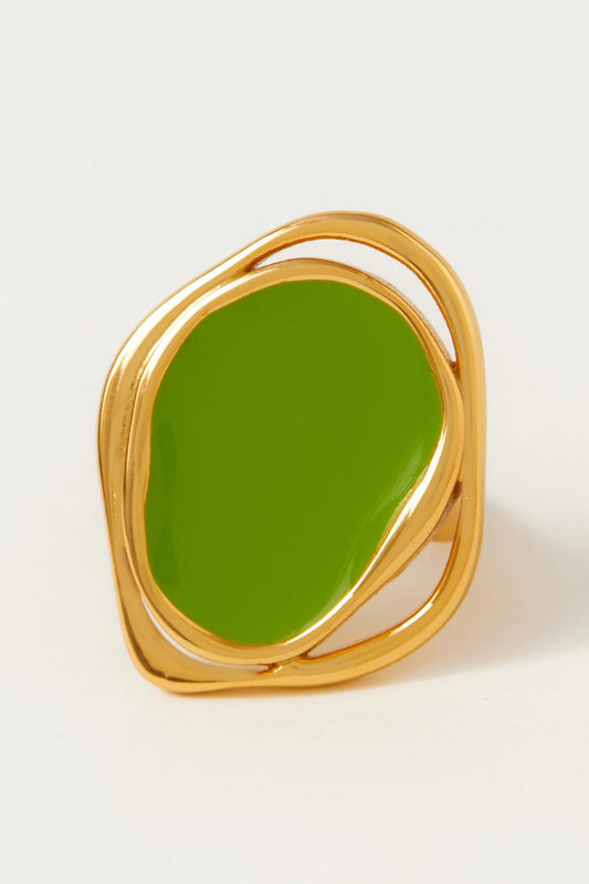 Copacabana Abstract Shaped Enameled Ring 