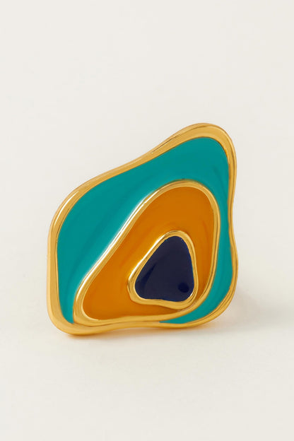 Seychelles Abstract Shaped Enameled Ring 