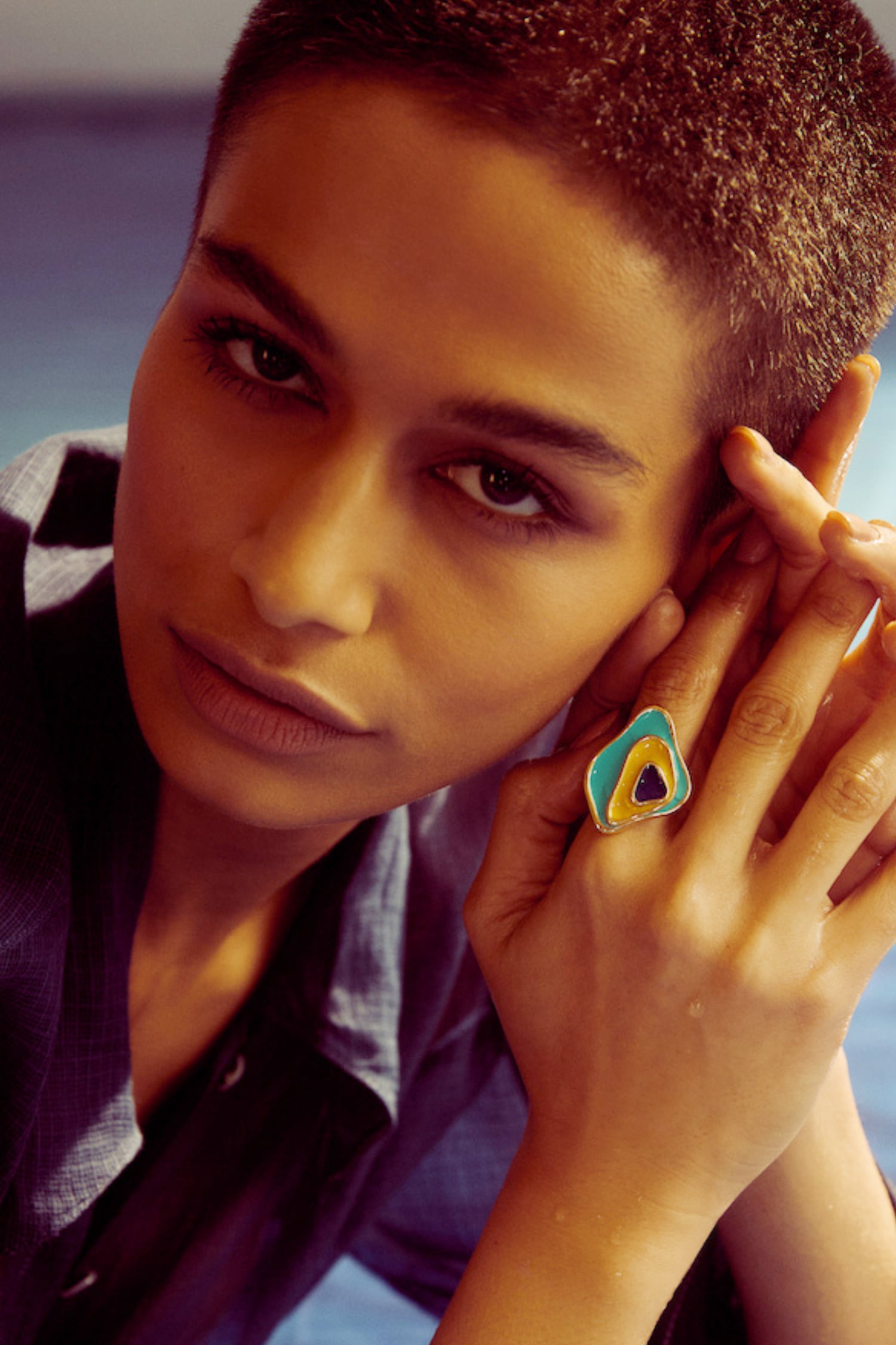 Seychelles Abstract Shaped Enameled Ring 
