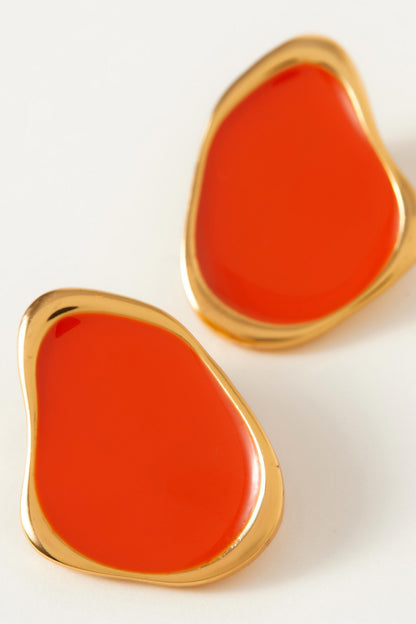 Miami Abstract Shaped Enameled Earrings 
