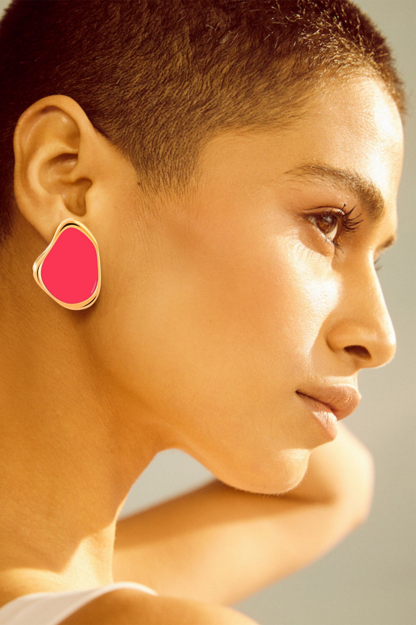 Miami Abstract Shaped Enameled Earrings 