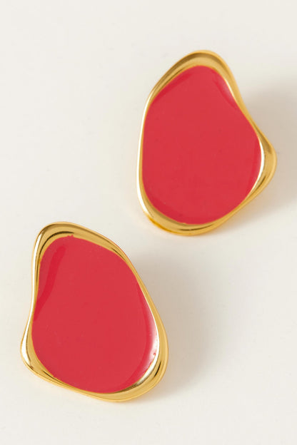 Miami Abstract Shaped Enameled Earrings 