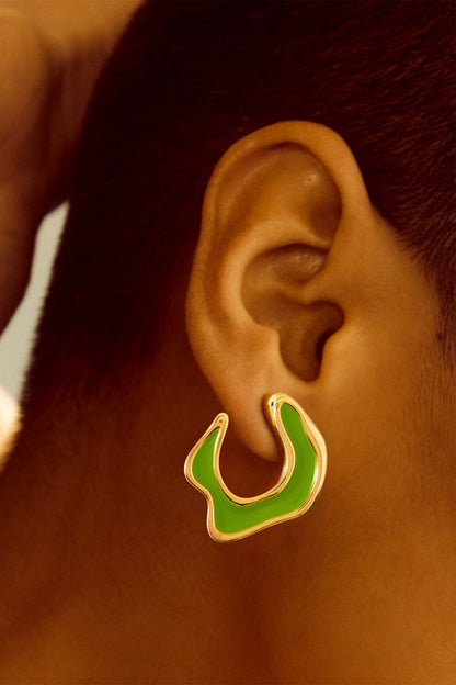 Hawaii Enameled Hoop Earrings 