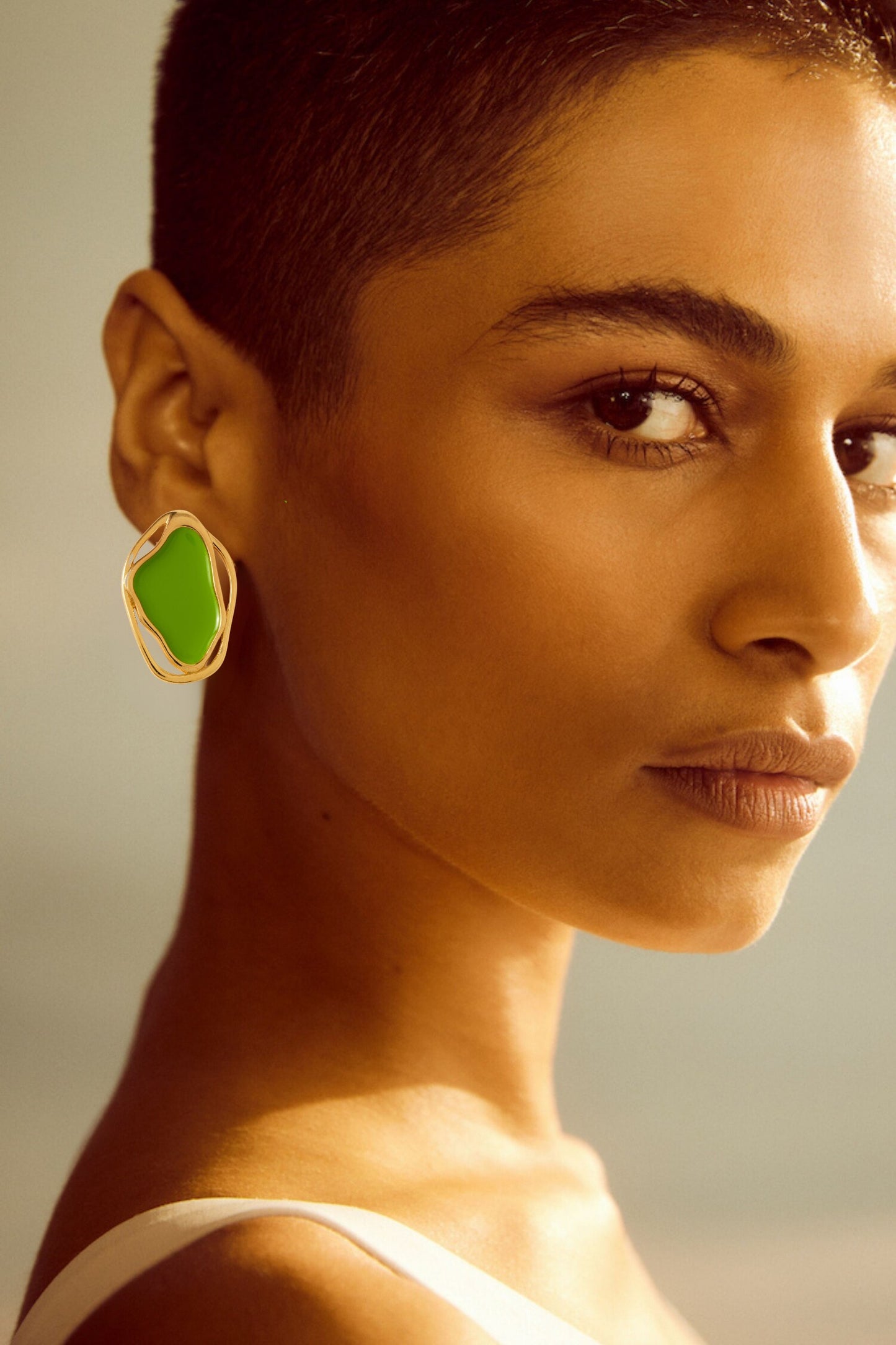 Cancun Enameled Abstract Earrings 