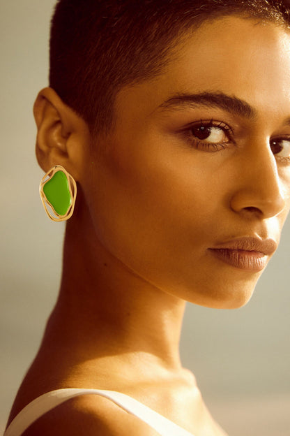 Cancun Enameled Abstract Earrings 