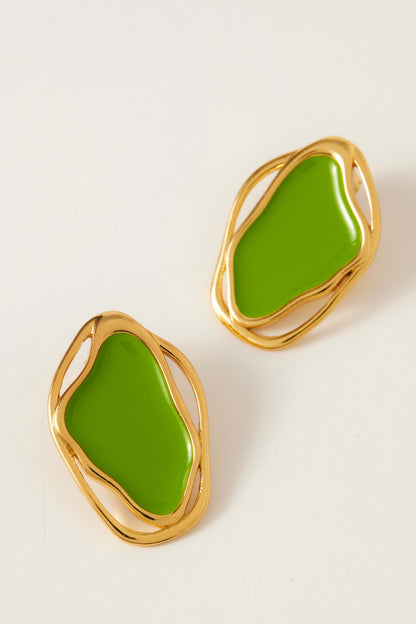 Cancun Enameled Abstract Earrings 