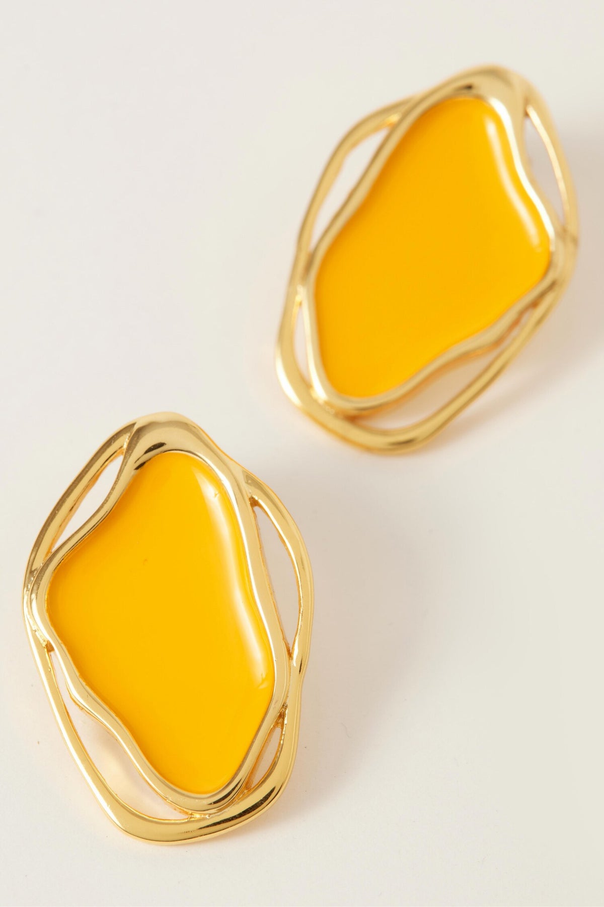 Cancun Sunrise Enameled Abstract Earrings 