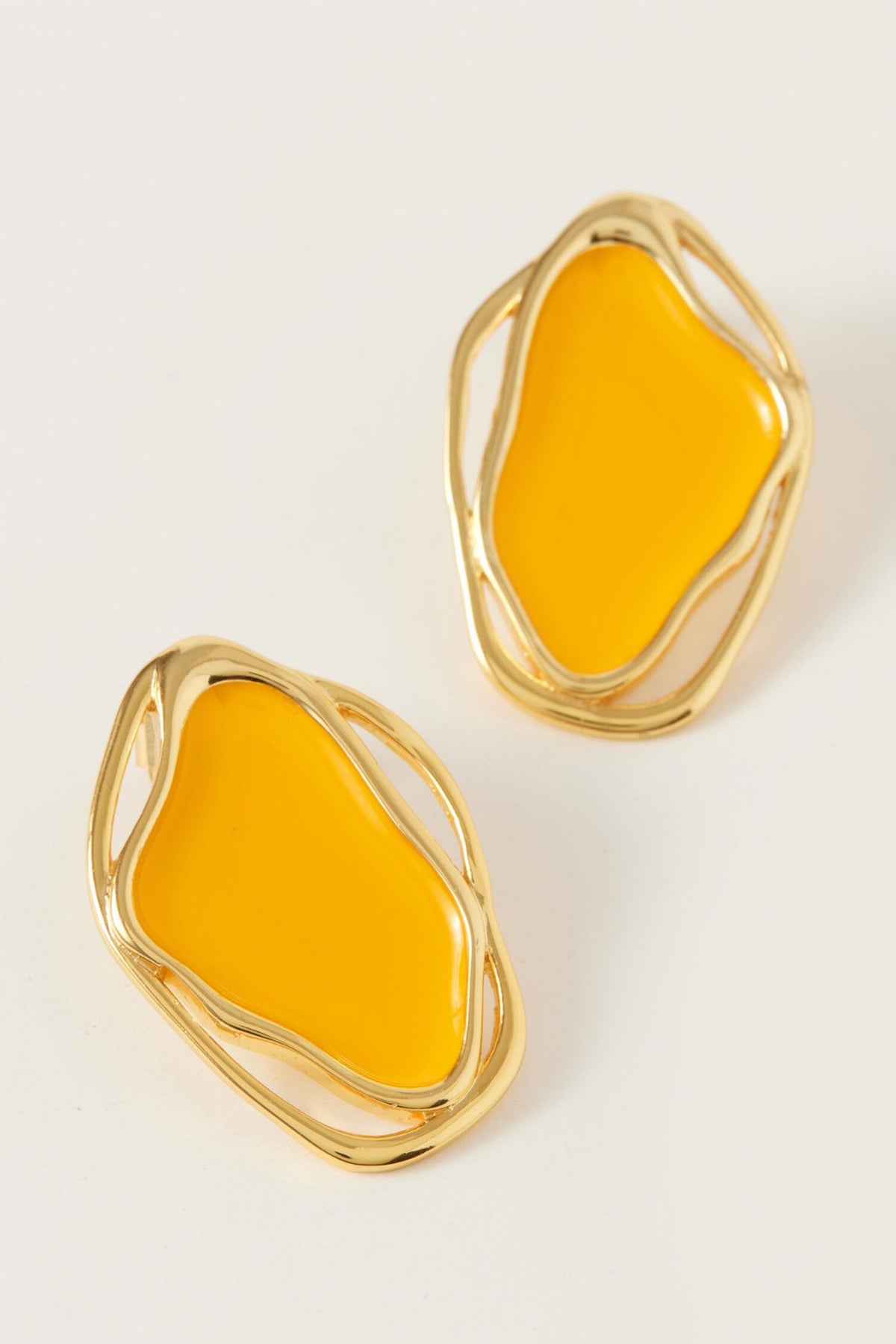 Cancun Sunrise Enameled Abstract Earrings 