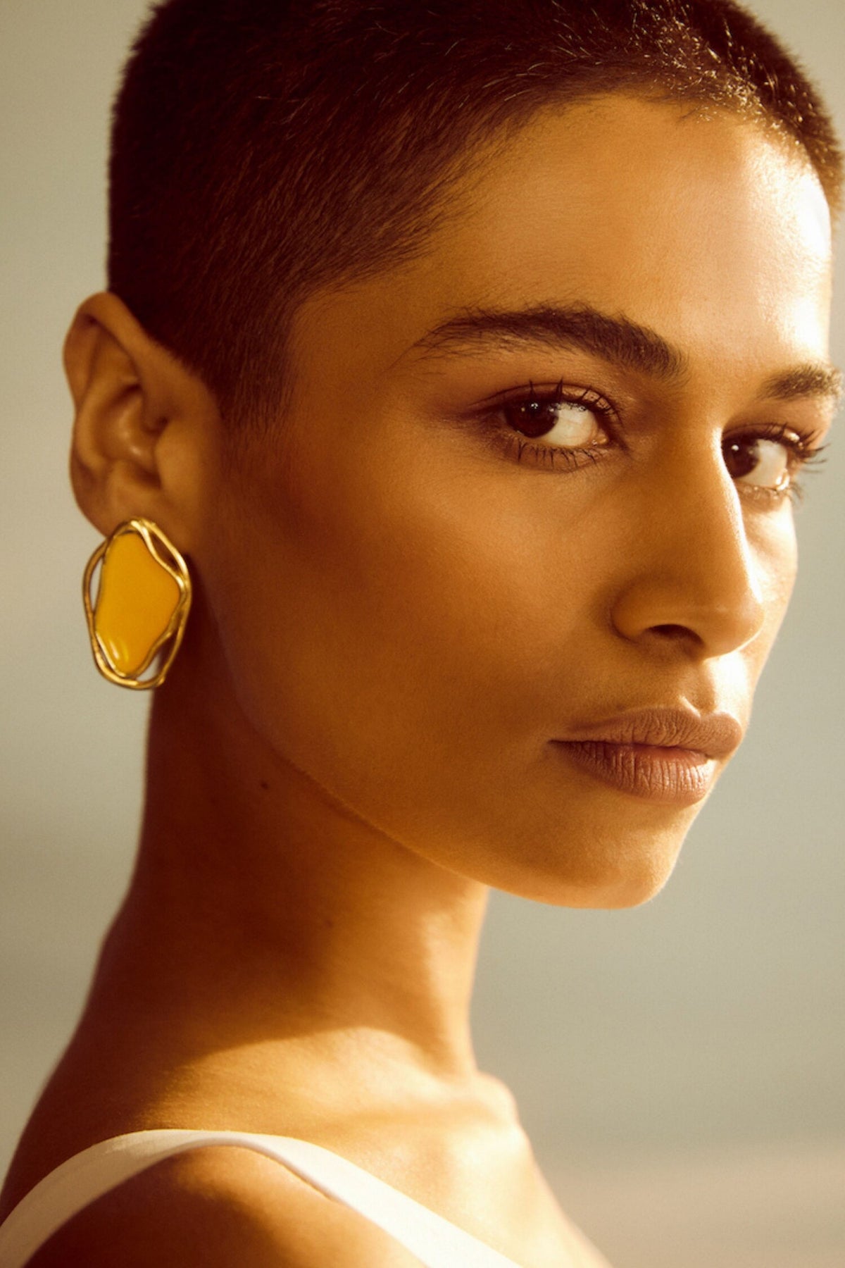 Cancun Sunrise Enameled Abstract Earrings 