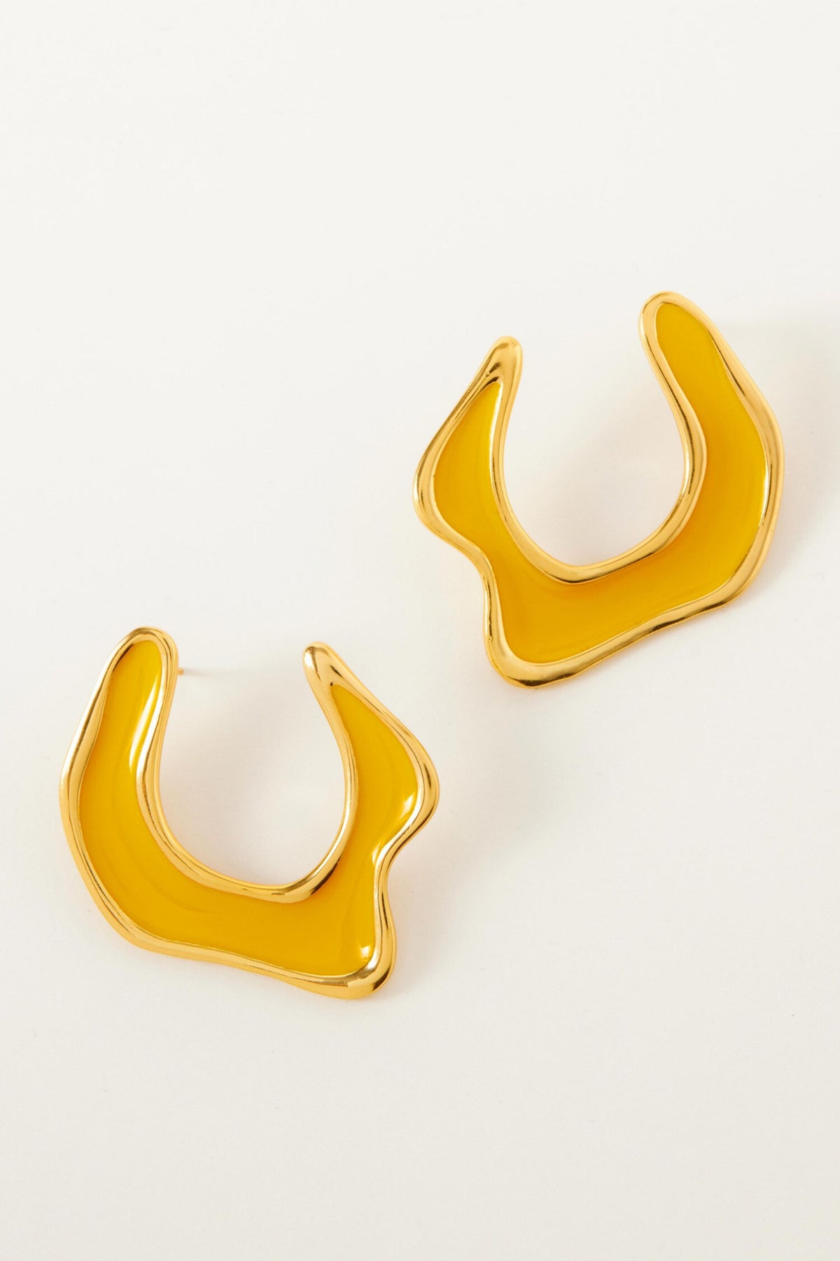 Hawaii Sunrise Enameled Abstract Earrings 