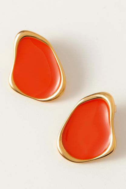 Miami Abstract Shaped Enameled Earrings 