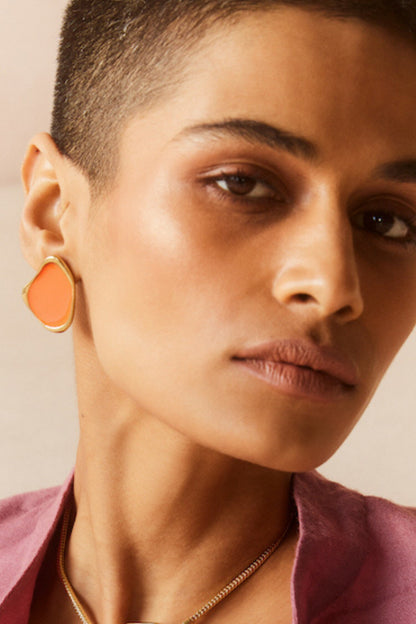 Miami Abstract Shaped Enameled Earrings 