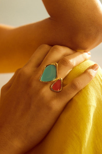 Ipanema Abstract Shaped Enameled Ring 