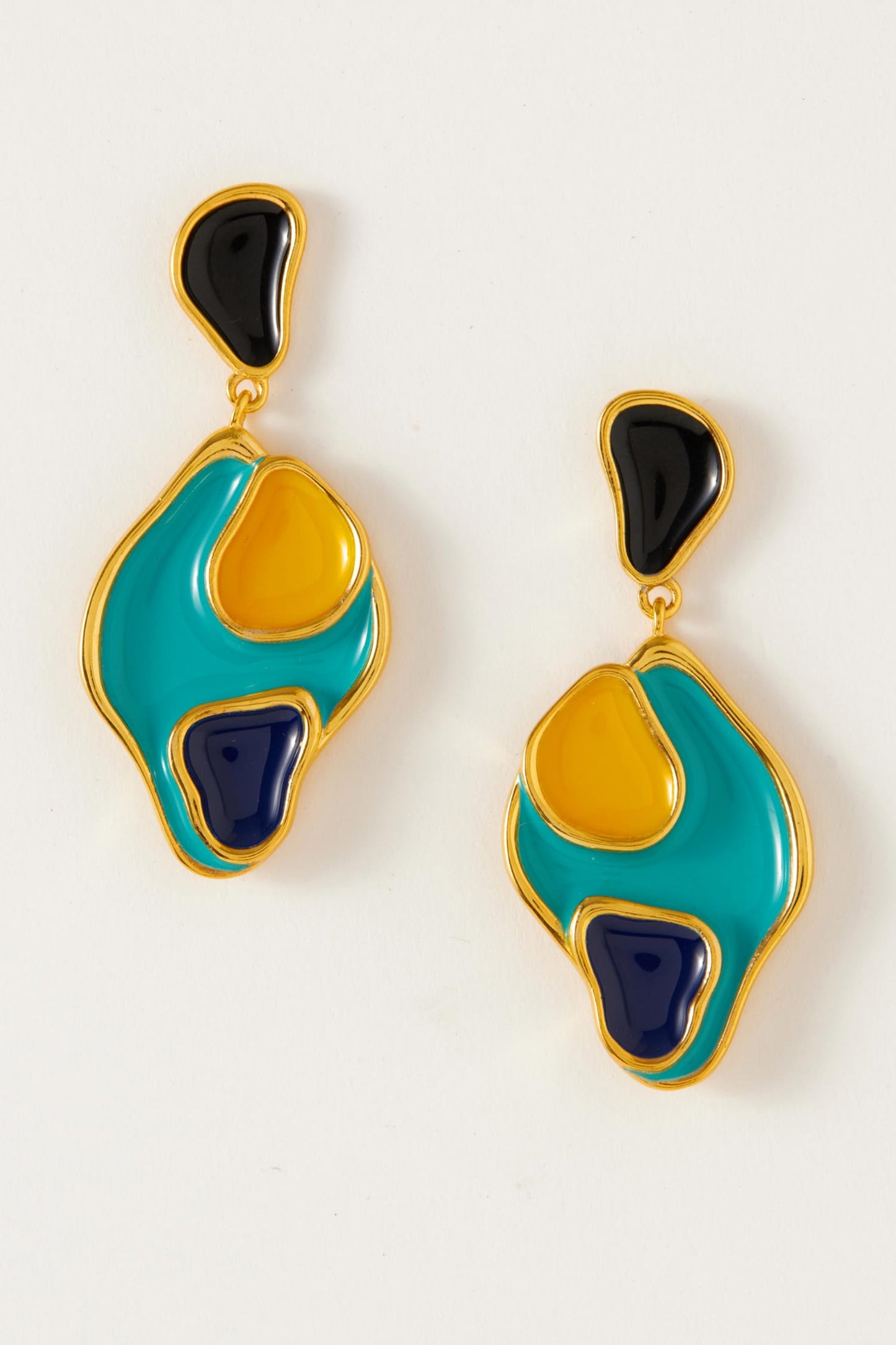 Monaco Enameled Dangler Earrings 