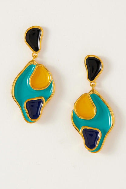 Monaco Enameled Dangler Earrings 