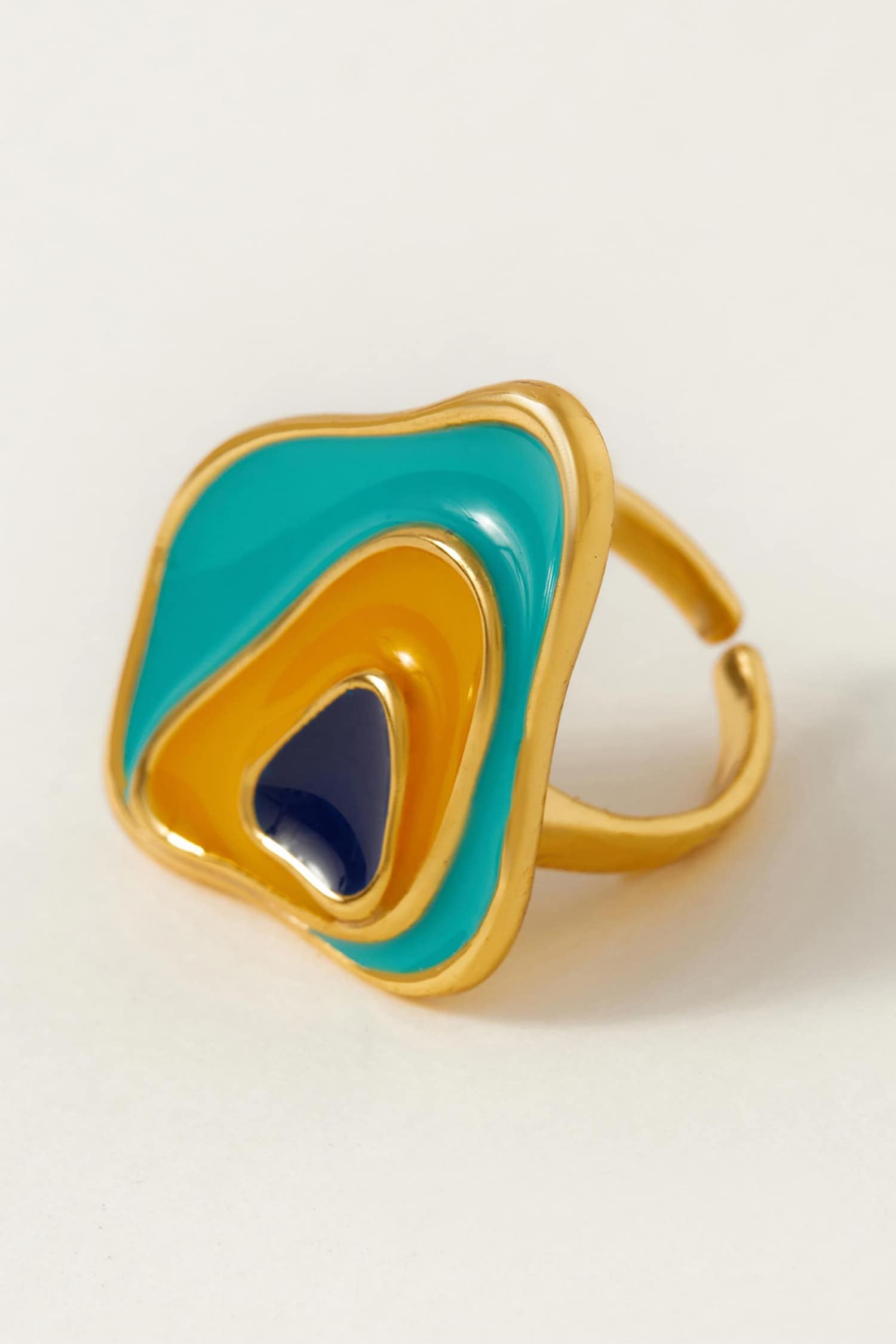 Seychelles Abstract Shaped Enameled Ring 