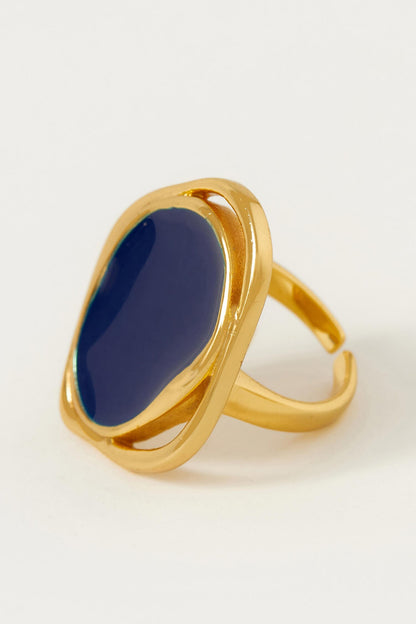 Copacabana Abstract Pattern Enameled Ring 