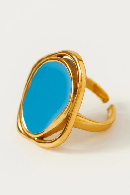 Copacabana Abstract Pattern Enameled Ring 