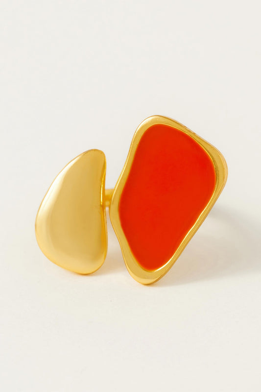 St Lucia Abstract Pattern Enameled Ring 