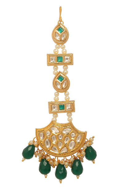 Kundan Bead Drop Maangtikka 