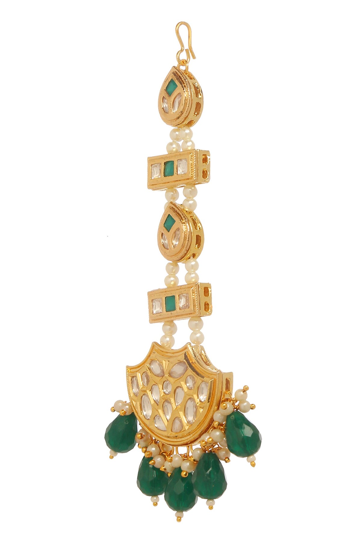 Kundan Bead Drop Maangtikka 