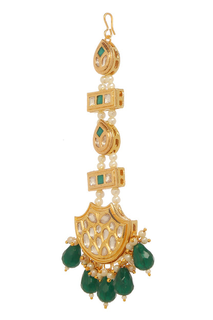 Kundan Bead Drop Maangtikka 