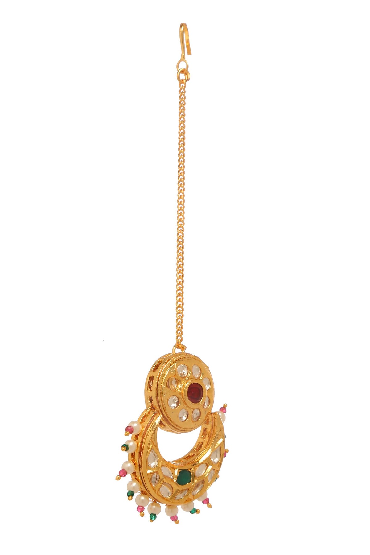 Kundan Studded Half Moon Maangtikka 