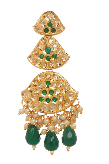 Beads Embellished Long Earrings 