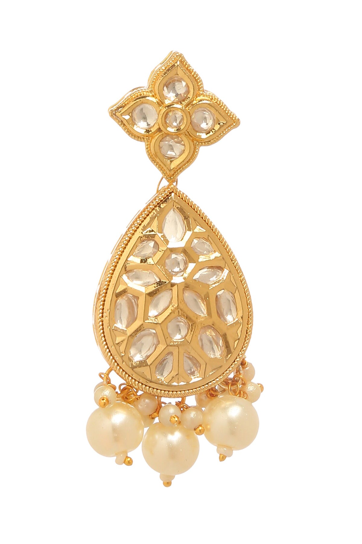 Kundan Polki Embellished Dangler Earrings 