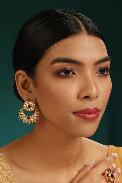 Stone Embellished Dangler Earrings 