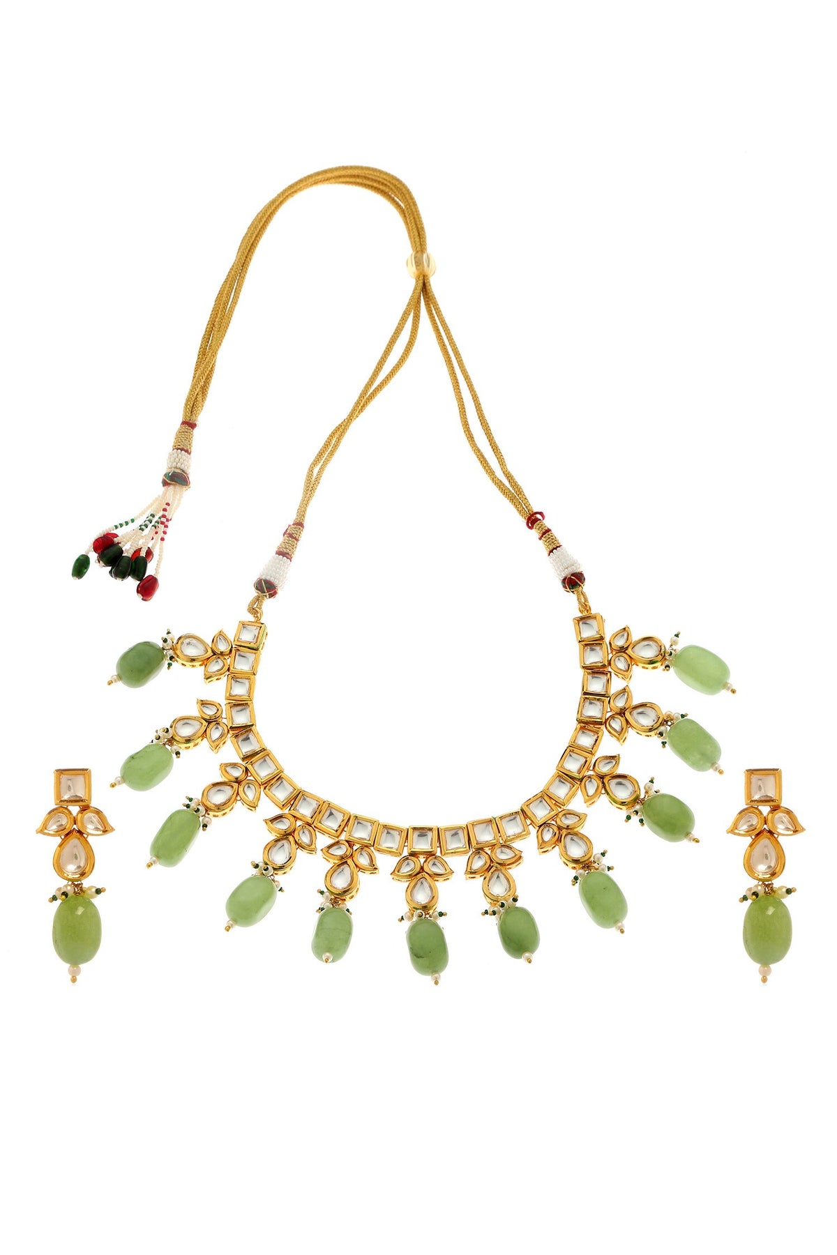 Beads Embellished Choker Necklace Set 
