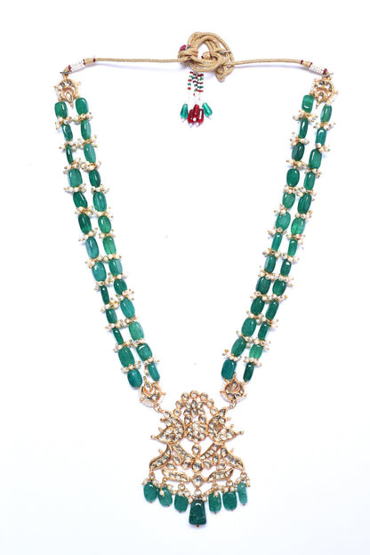 Kundan Embellished Peacock Pendant Necklace 