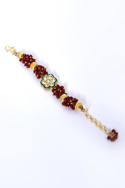 Floral Kundan Motif Studded Bracelet 
